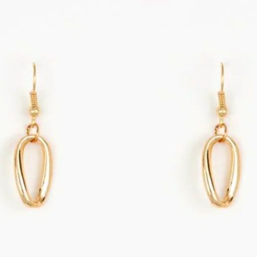 Mixed Metal Oval Pendant Necklace & Earrings Set - Picture 3 of 6